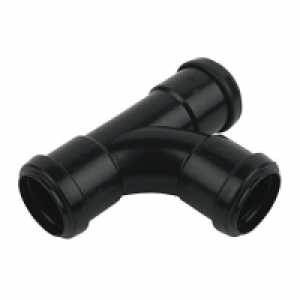 FloPlast WP23B Push-Fit Waste 92.5 Deg Equal Tee - Black 40m