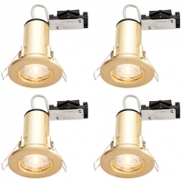 Wickes  Wickes Brass LED Fire Rated Downlight - 4W - Pack of 4
