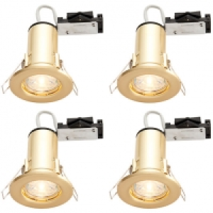 Wickes  Wickes Brass LED Fire Rated Downlight - 4W - Pack of 4