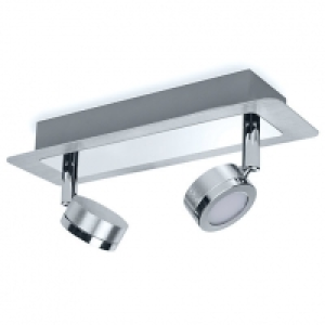 Wickes  Ranex Treviso 2 Piece Brushed Aluminium Bathroom Lamp - 2 x 