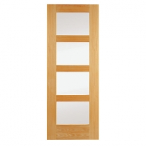 Wickes Marlow Fully Glazed Oak 4 Panel Shaker Internal Door  £120.00