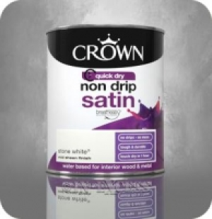 Crown Paints Non Drip Quick Drying Satin Interior Paint - St £4.95