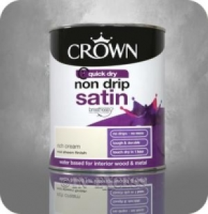 Crown Paints Non Drip Quick Drying Satin Interior Paint - Ri £4.95