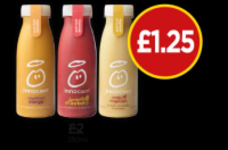 Innocent Smoothie Magnificent Mango, Seriously Strawberry, T £1.25