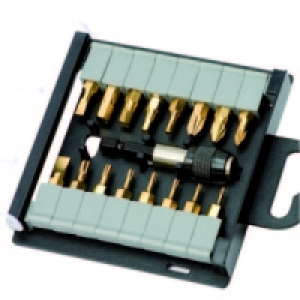 Wickes Titanium Screwdriver Bit/Holder Set Pack 17 £12.08