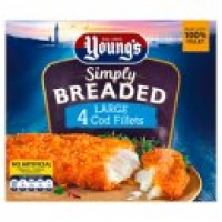 Asda Youngs 4 Simply Breaded Large Cod Fillets
