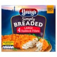 Asda Youngs 4 Simply Breaded Large Haddock Fillets