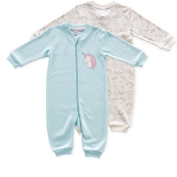 Aldi  Baby Unicorn Sleepsuit 2 Pack