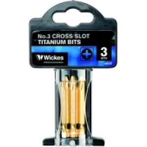 Wickes Titanium Screwdriver Bit Phillips No3 50mm Pack 3 £3.59