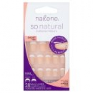 Asda Nailene So Natural Everyday French 24 Nails Short Pink 12 Sizes