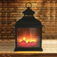 QDStores  LED Fireplace Lantern Battery Operated