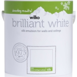 Wilko  Wilko Pure Brilliant White Silk Emulsion Paint 2.5 L