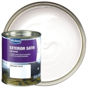 Wickes Exterior Satin Paint - Brilliant White 750ml &pound;16.00