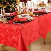 QDStores  Tablecloth Red Garland 52 x 70 Inch