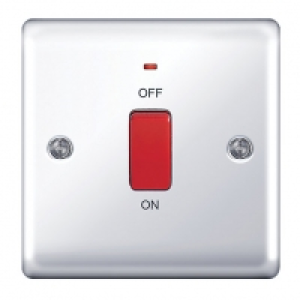 Wickes 45A 1 Gang Cooker Switch Polished Chrome Raised Plate &pound;7.50