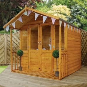 Mercia 7 x 8 ft Traditional Double Door Summerhouse with Ver