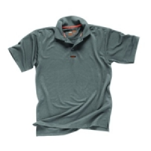 Scruffs Worker Polo T-Shirt Grey Marl L