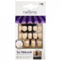 Asda Nailene So Natural Everyday French 24 Nails Short Beige 12 Sizes