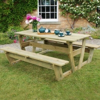 QDStores  Noah Wooden Garden Picnic Table