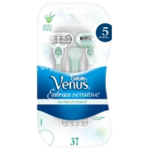 Wilko  Gillette Venus Embrace Sensitive Womens Disposable Razor 3 