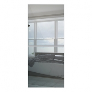 Wickes  Wickes Minimalist Sliding Wardrobe Door 2 Panel Silver Frame