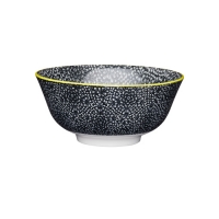 Partridges Kitchencraft KitchenCraft Black and White Floral Style Ceramic Bowl