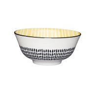 Partridges Kitchencraft KitchenCraft Yellow and Black Moroccan Style Ceramic Bowl