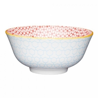 Partridges Kitchencraft KitchenCraft Bright Blue Geo Style Ceramic Bowl