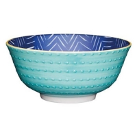 Partridges Kitchencraft KitchenCraft Pale Blue Embossed Spot Ceramic Bowl