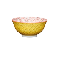 Partridges Kitchencraft KitchenCraft Yellow Victorian Style Embossed Ceramic Bowl