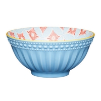Partridges Kitchencraft KitchenCraft Pale Blue Detailed Geo Style Ceramic Bowl