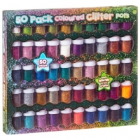 BMStores  Coloured Glitter Pots 50pk