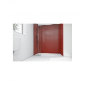 Wickes  Mermaid High Gloss Rouge Laminate 3 sided Shower Panel Kit 1