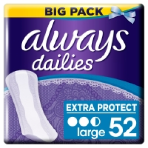 Wilko  Always Dailies Large Pantyliners 52 pack