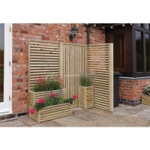 Rowlinson Horizontal Timber Slat Screen - Pack of 4 &pound;262.00
