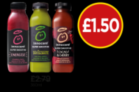 Budgens  Innocent Super Smoothie Energise, Invigorate, Cacao & Cherry