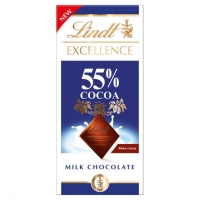 Tesco  Lindt Excellence 55% Milk Chocolate Cocoa Bar 80G
