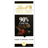Tesco  Lindt Excellence Dark 90% Cocoa Chocolate Bar 100G