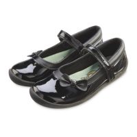 Aldi  Leather Patent Bow Shoes