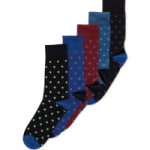 Aldi  Mens Cotton Dot Socks 5 Pack