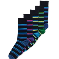Aldi  Mens Cotton Stripe Socks 5 Pack
