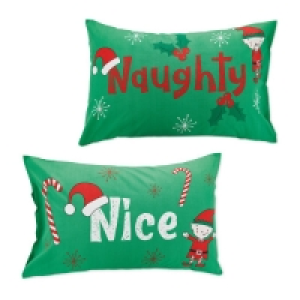 Aldi  Naughty/Nice Pillowcase Pair