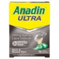 Asda Anadin Ultra 200mg Ibuprofen Liquid Capsules