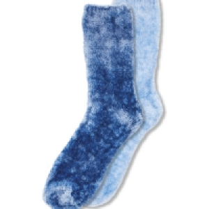 4-8 Ladies Blue Chenille Socks