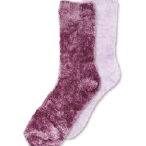 4-8 Ladies Purple Chenille Socks