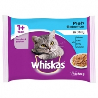 Poundland  Whiskas 1+ Cat Pouches Fish In Jelly 4 X 100