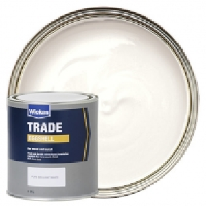 Wickes Trade Eggshell Paint - Pure Brilliant White 1L &pound;17.00