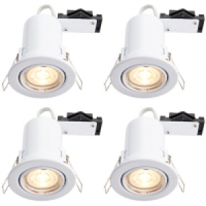 Wickes White LED Fire Rated Tilt Downlight - 4W - Pack of 4 &pound;26.80