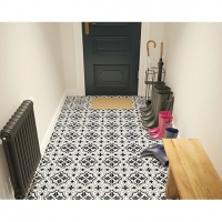 Wickes  Wickes Melia Charcoal Patterned Ceramic Tile 200 x 200mm