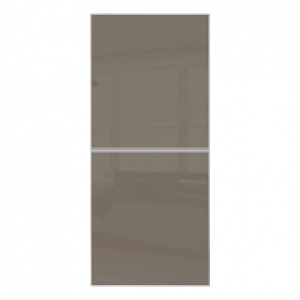 Wickes Minimalist Sliding Wardrobe Door 2 Panel Silver Frame